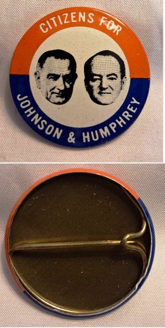Pin - Presidential Campaign – Johnson & Humphrey