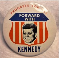 Pin - 1968 Kleenex Tissues Presidential Campaign Reproduction - Kennedy