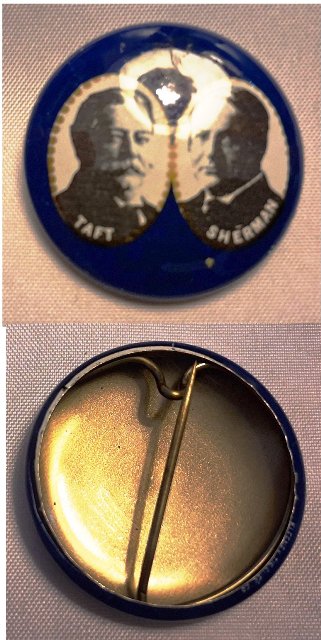Pin - 1968 Kleenex Tissues Presidential Campaign Reproduction - Taft & Sherman