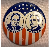 Pin - 1968 Kleenex Tissues Presidential Campaign Reproduction - Roosevelt & Garner