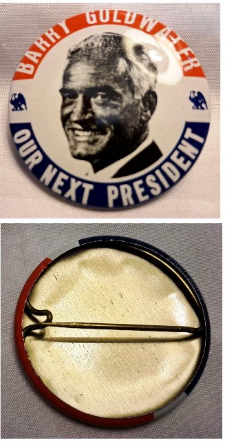 Pin - 1968 Kleenex Tissues Presidential Campaign Reproduction - Goldwater