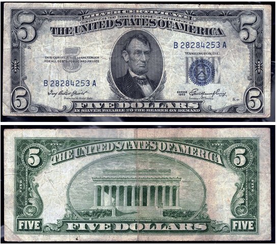 1953 - $5 Silver Certificate