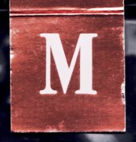 Pack of 10 - Copper Colored "M" Monogramed Matchbooks