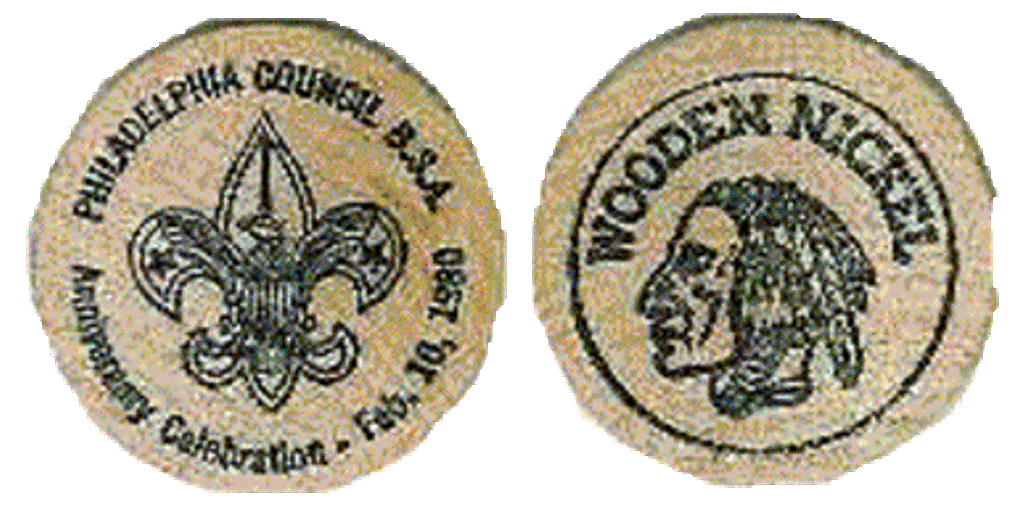 Philadelphia Council Wooden Nickel 1980 Anniversary Celebration