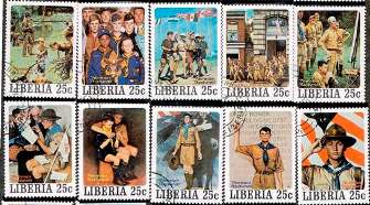 Liberia 25¢ Boy Scout Stamps