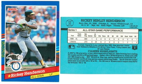 Oakland Athletics - Rickey Henderson  -  All-Star (53)