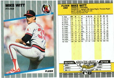 California Angels - Mike Witt (490)