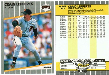 San Francisco Giants - Craig Lefferts (332)